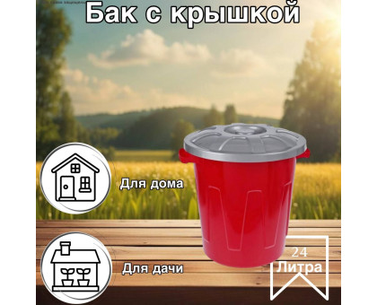 Мусорный бак 24 литра с крышкой / арт. С329